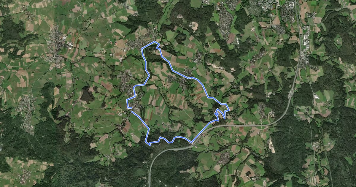 Маршрут Mistelbach Postreiterweg на спутниковом снимке