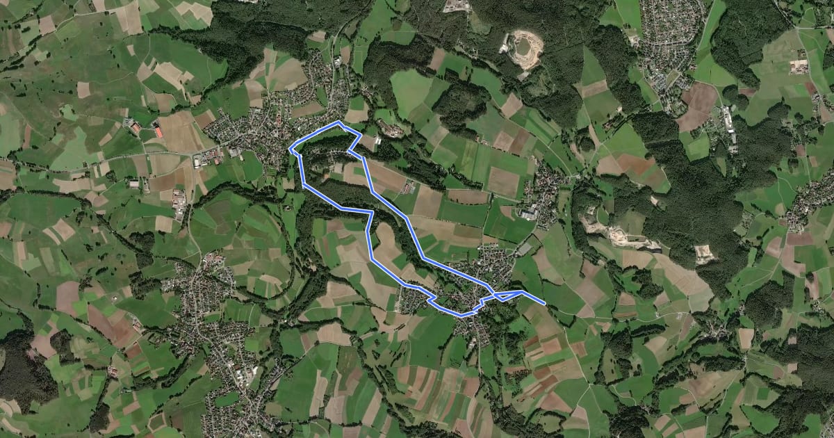 Маршрут Mistelbach Romantikweg на спутниковом снимке