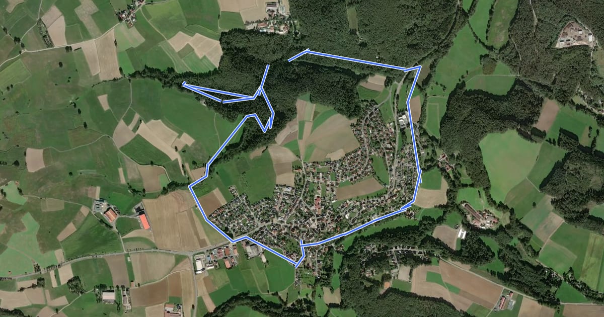 Маршрут Mistelbach Rundwanderweg "Abenteuerweg" на спутниковом снимке