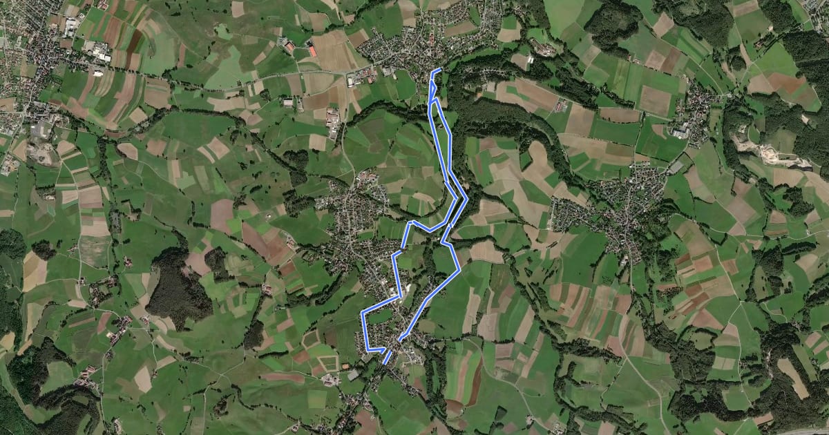 Маршрут Mistelbach Rundwanderweg "Durch das Misteltal" на спутниковом снимке
