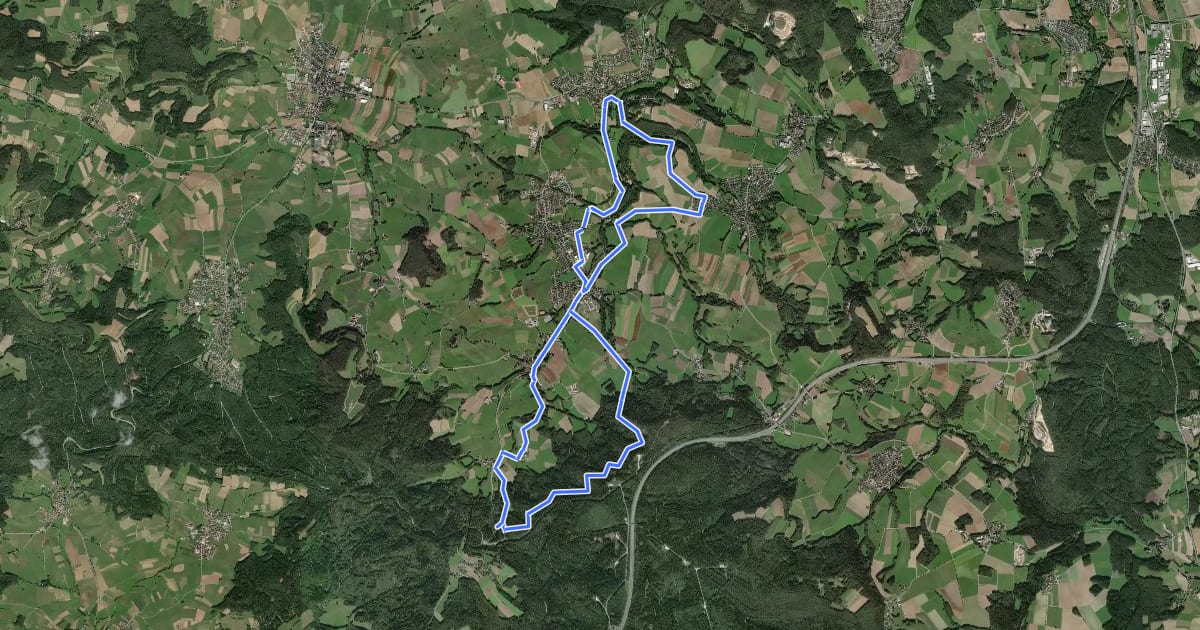 Маршрут Mistelbach Rundwanderweg "Mistelquellenweg" на спутниковом снимке