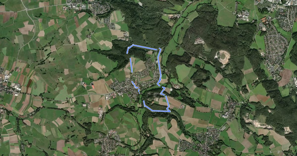 Маршрут Mistelbach Rundwanderweg "Rund um Mistelbach" на спутниковом снимке