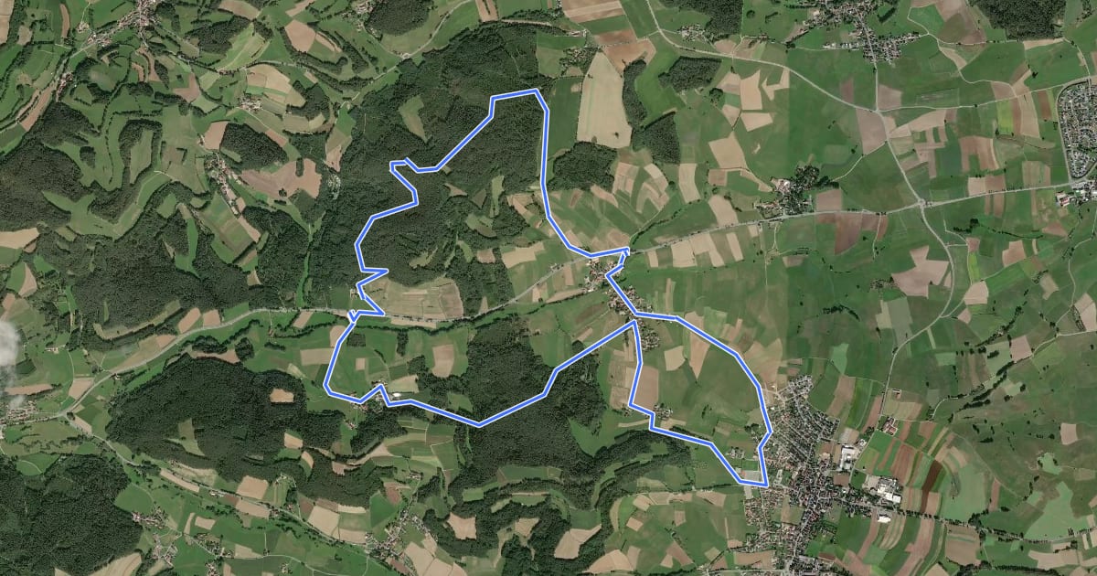Маршрут Mistelgau Rundwanderweg "Hohenbuche" на спутниковом снимке