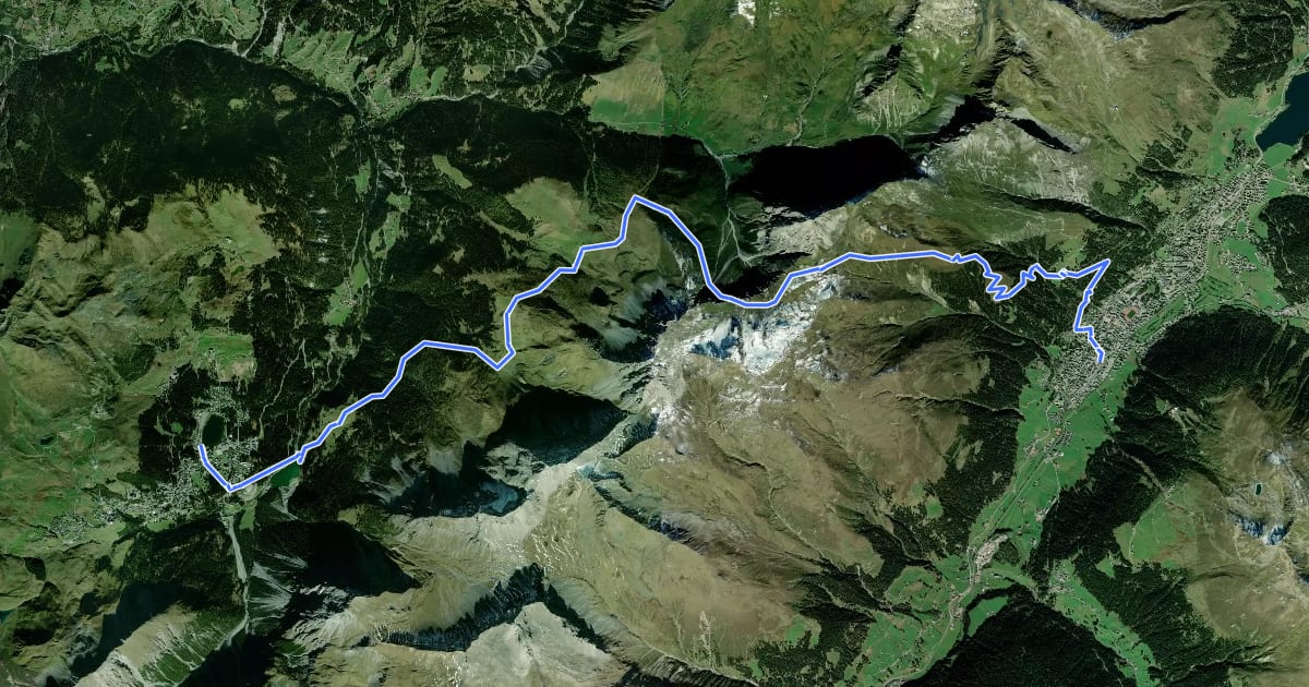 Маршрут Mittelbünden-Panoramaweg Stage 2 на спутниковом снимке