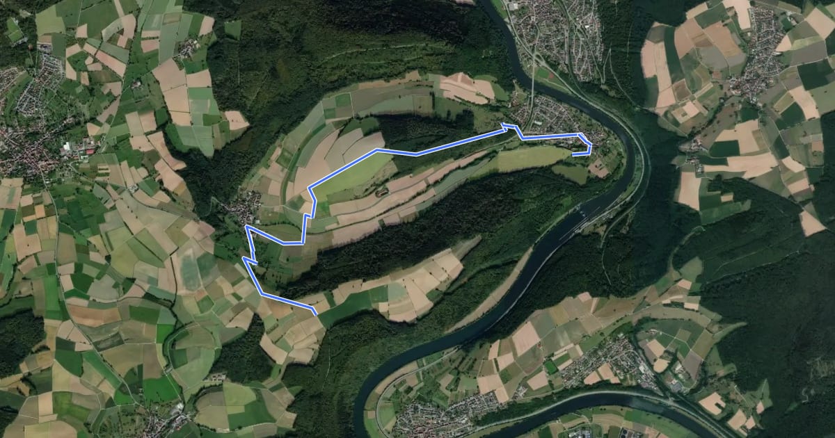 Маршрут Mittelberg-Weg на спутниковом снимке
