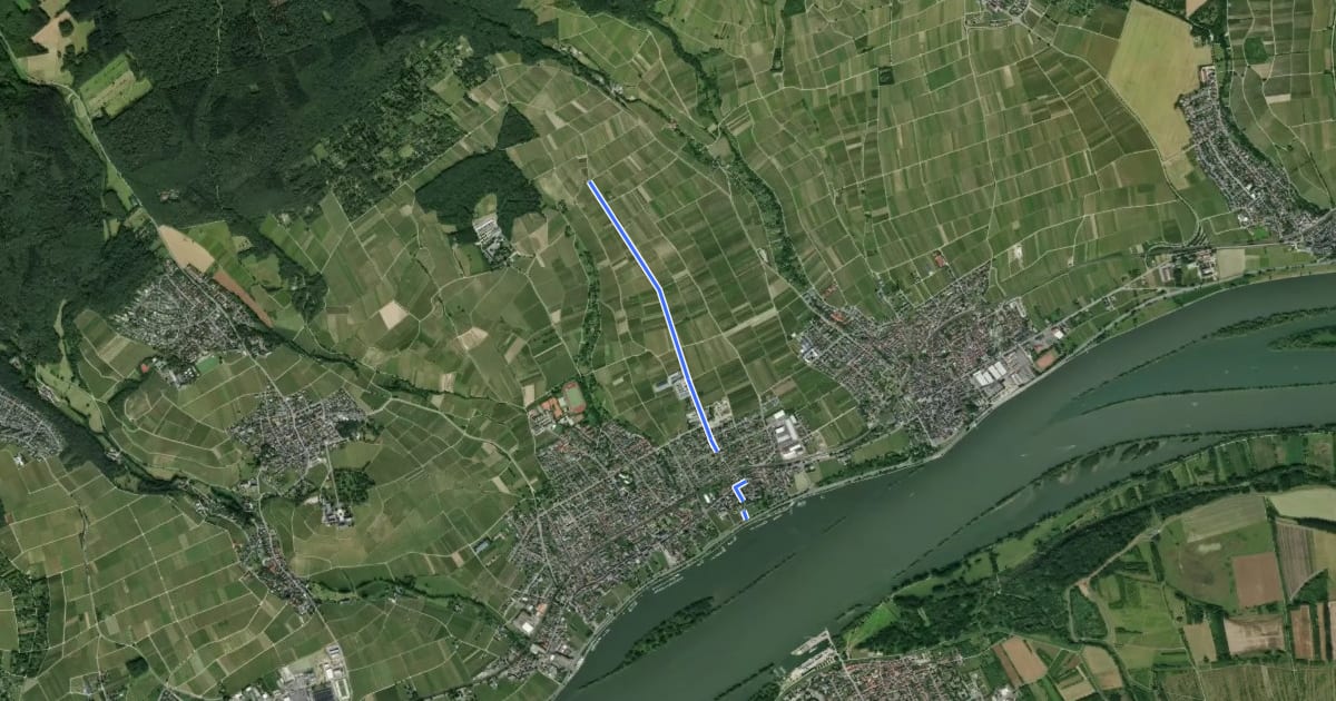 Маршрут Mittelheimer Flötenweg на спутниковом снимке