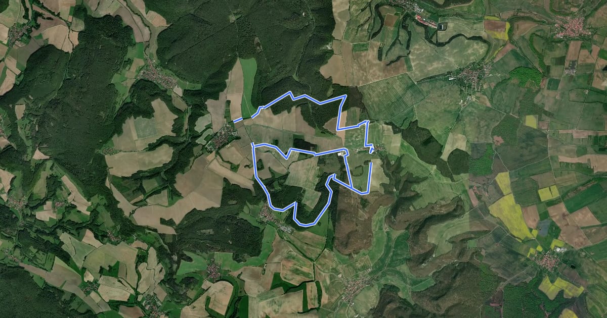Маршрут Mittelpunkt Deutschlands Flinsberg на спутниковом снимке
