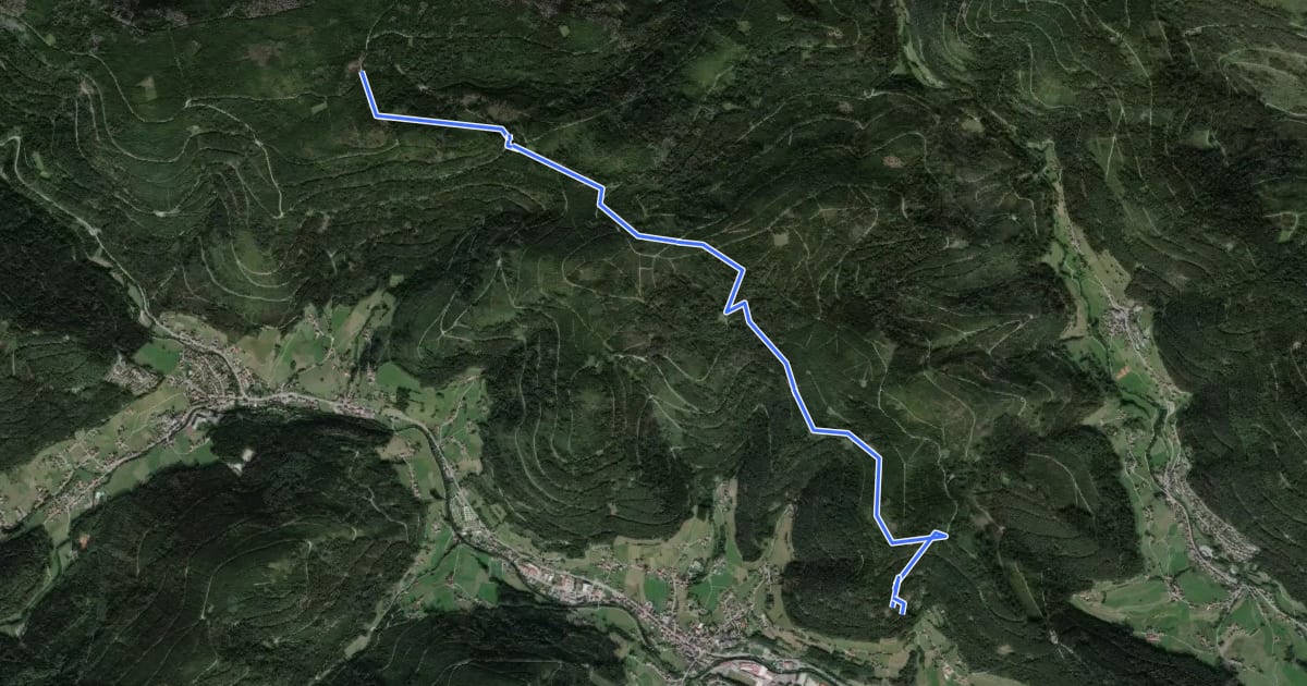Маршрут Mitteltal - Dreirevierstein на спутниковом снимке