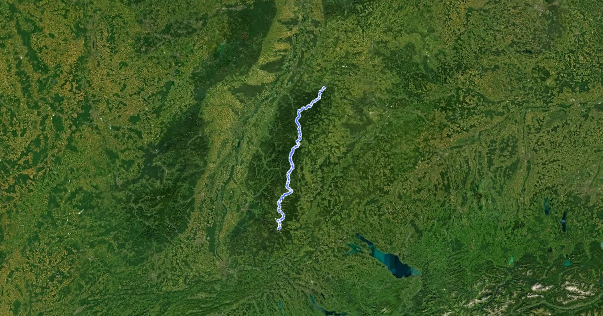Маршрут Mittelweg на спутниковом снимке