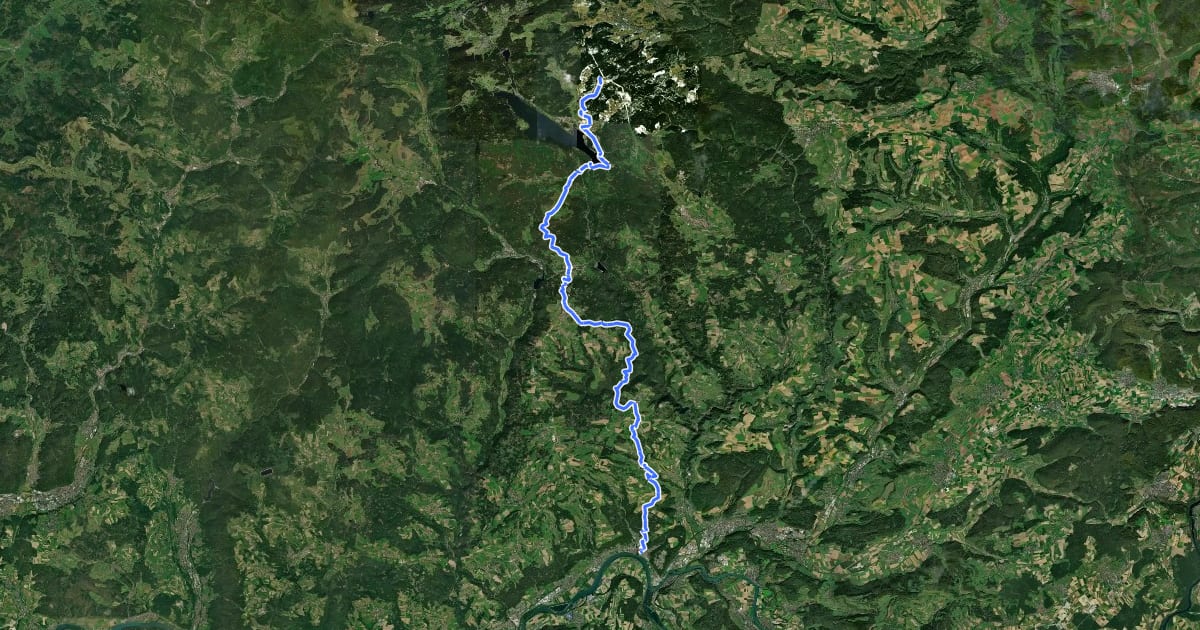 Маршрут Mittelweg (westliche Variante) на спутниковом снимке