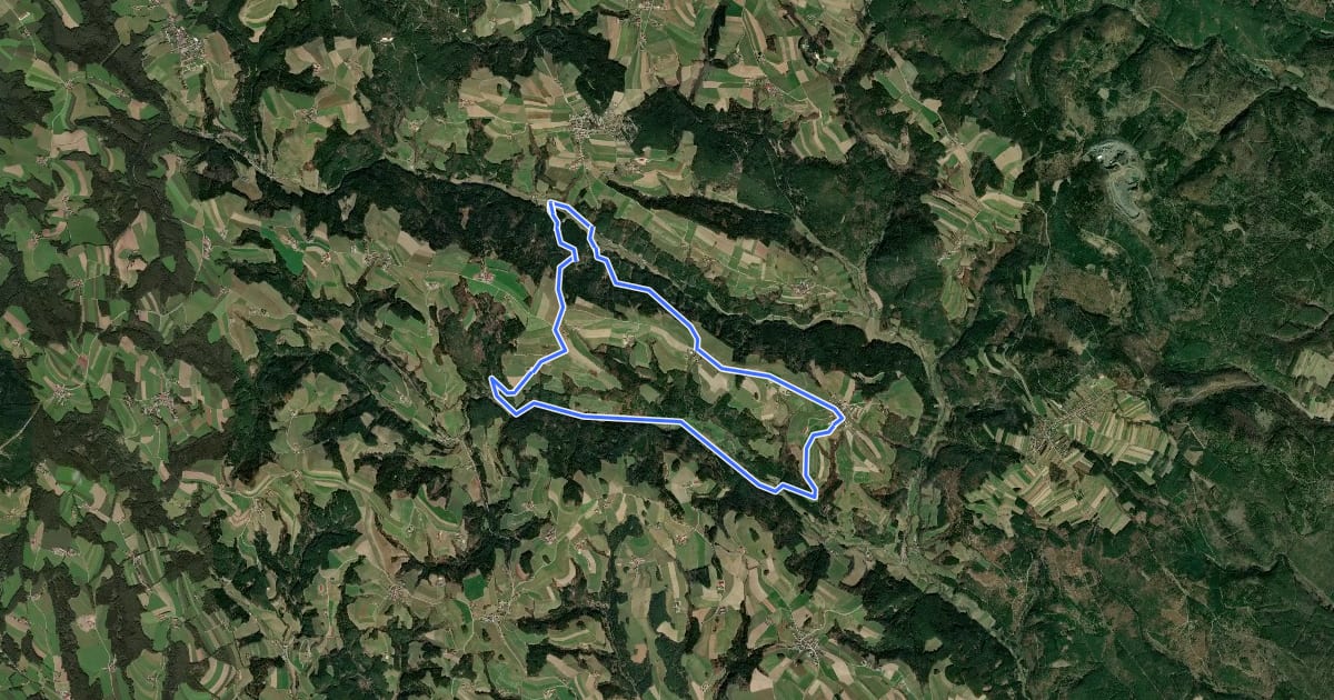 Маршрут Mittereck - Gleichenbach - Filzmühle - Obereck - Karnermühle Rundwanderweg на спутниковом снимке