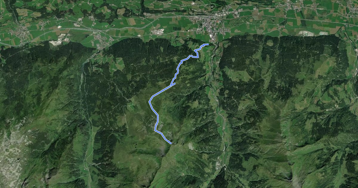 Маршрут Mittersill - Auf der Platte - Pihapper Spitze на спутниковом снимке
