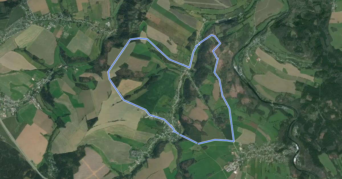 Маршрут Mittlerer Rundweg Dittmannsdorf на спутниковом снимке