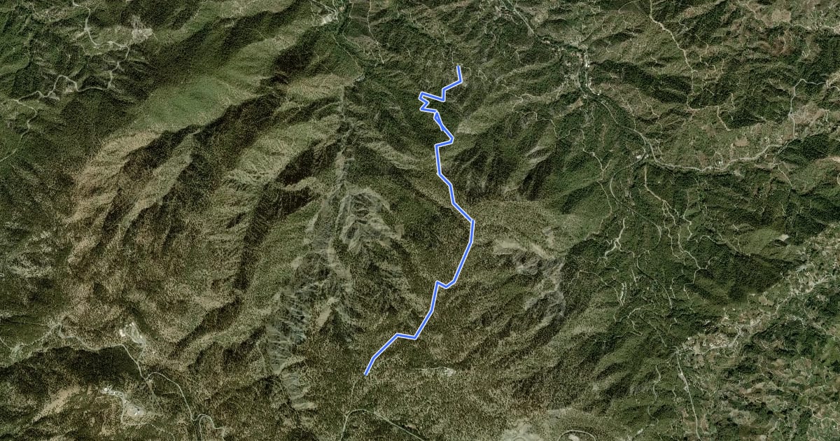 Маршрут Mnimata Piskopon DH Trail на спутниковом снимке