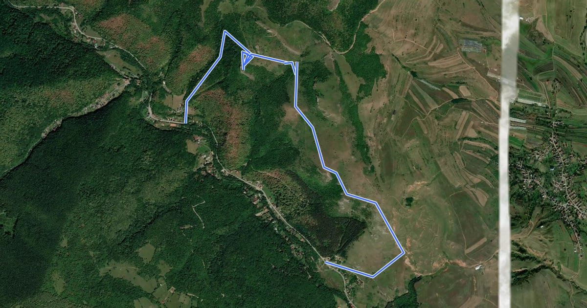 Маршрут Moara de Pădure (La Poruț) - Cetatea Lita - Moara de Pădure (La DJ 107N) на спутниковом снимке