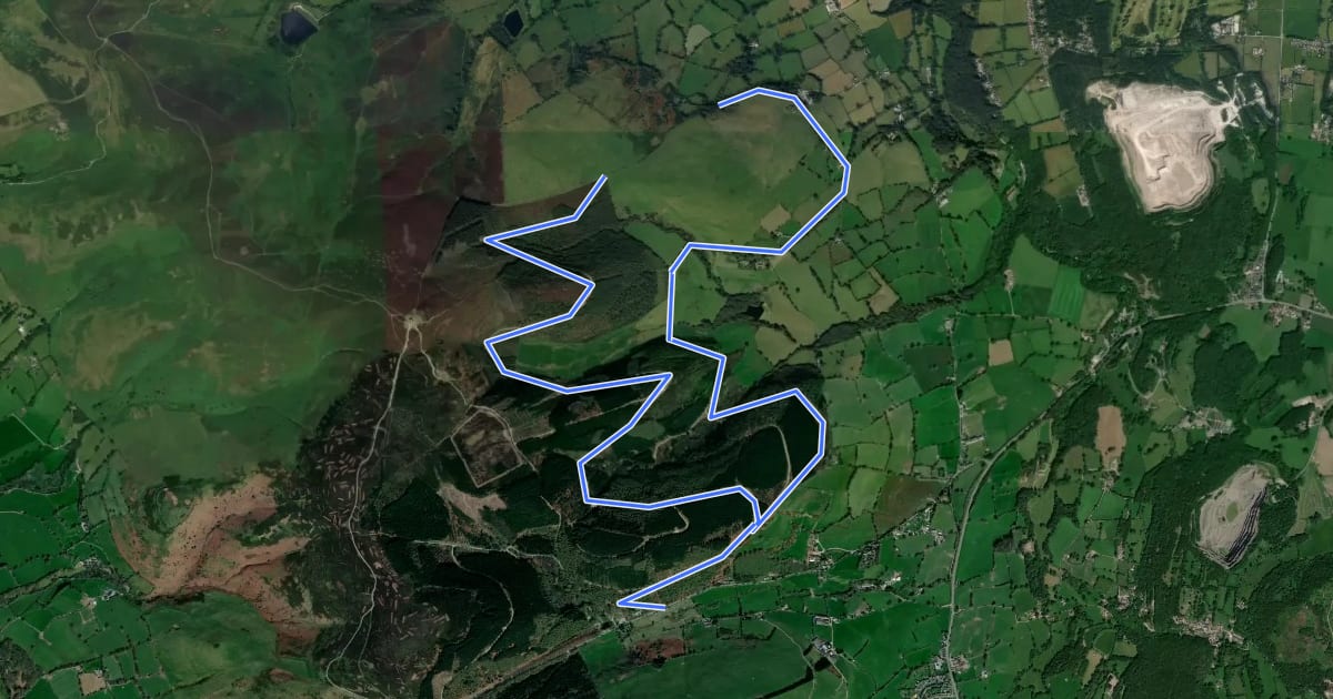 Маршрут Moel Famau Loop на спутниковом снимке