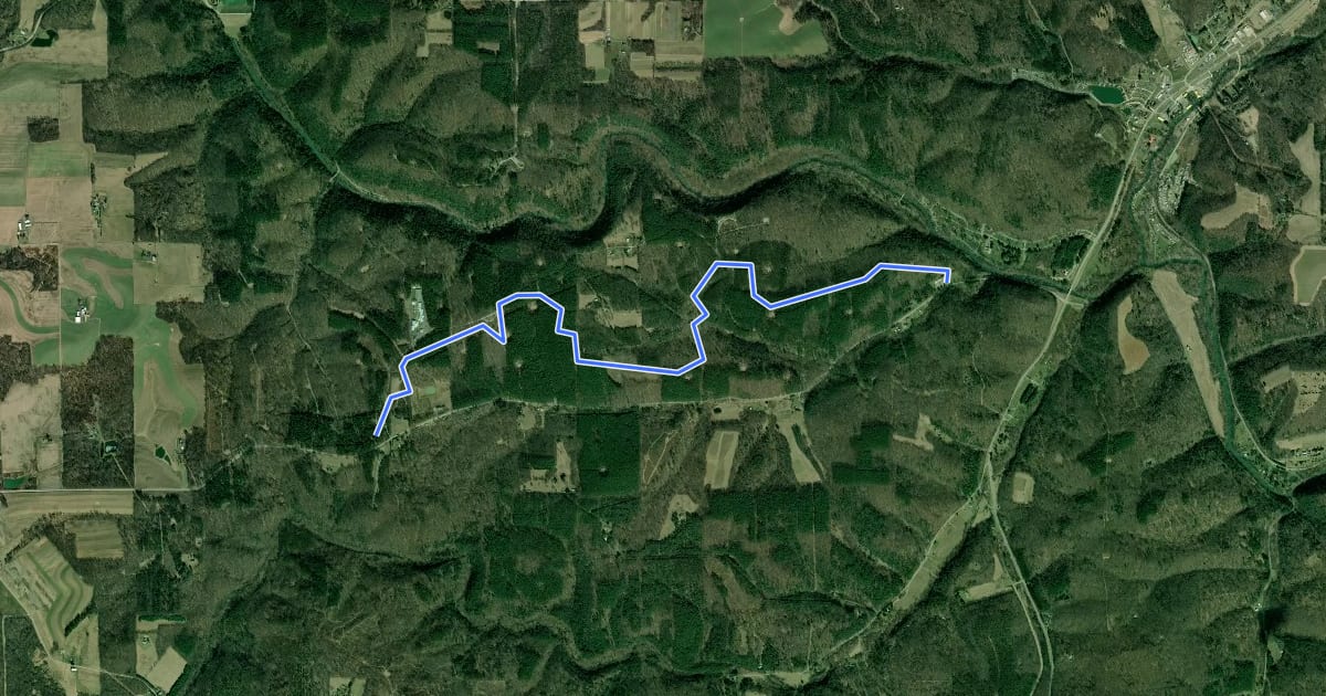 Маршрут Mohican Forest - Snowmobile Trail на спутниковом снимке