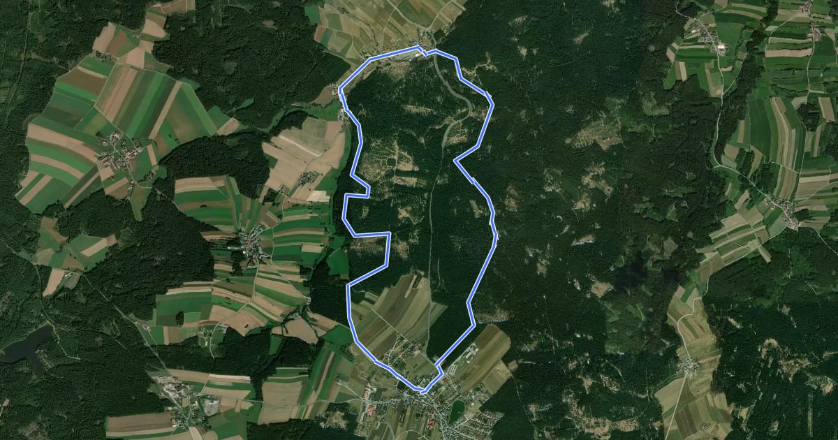 Маршрут Mohnstrudelweg 13 O'zwickte на спутниковом снимке