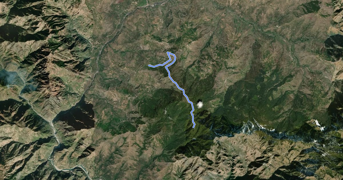 Маршрут Moila Top trek на спутниковом снимке