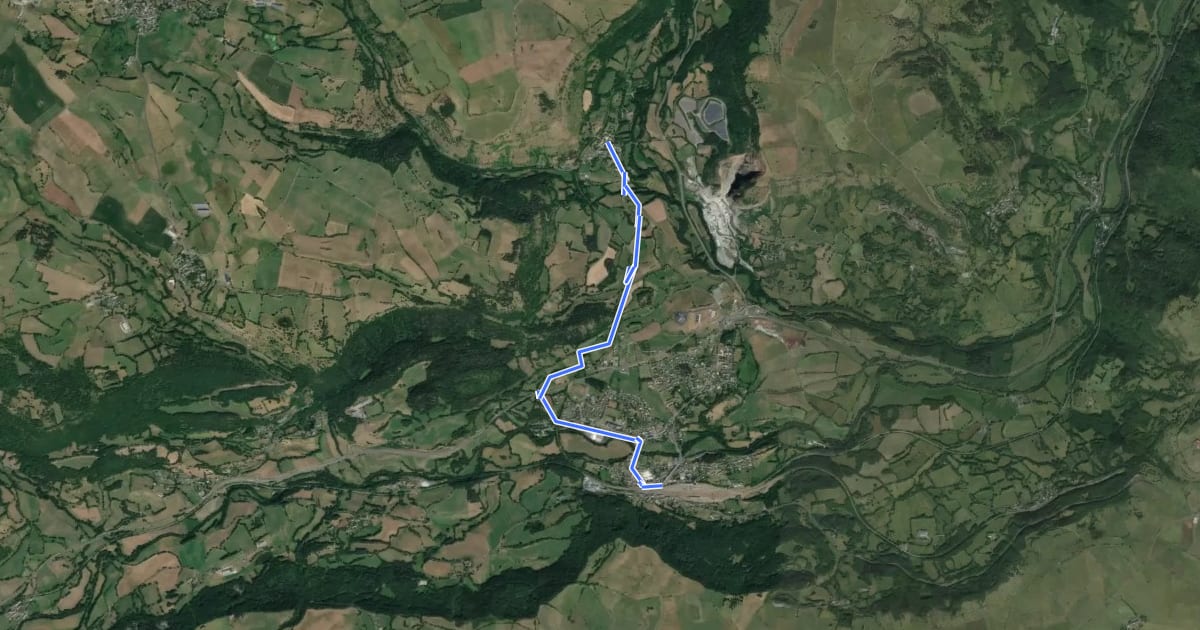 Маршрут Moissac - Neussargues на спутниковом снимке