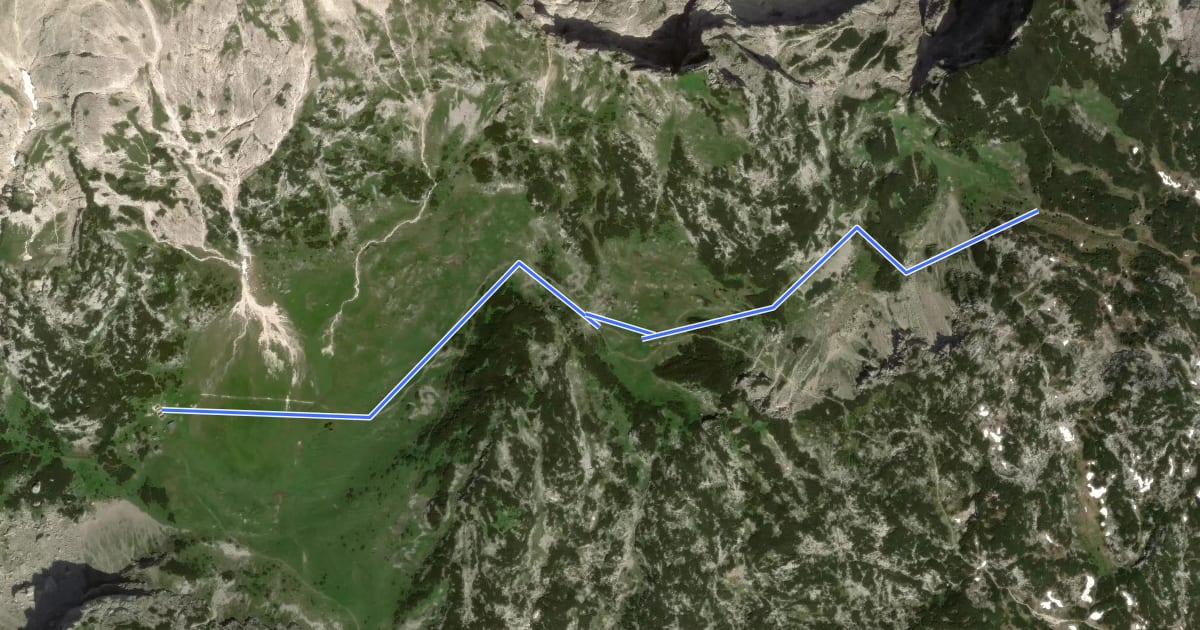 Маршрут Molička planina - Korošica на спутниковом снимке