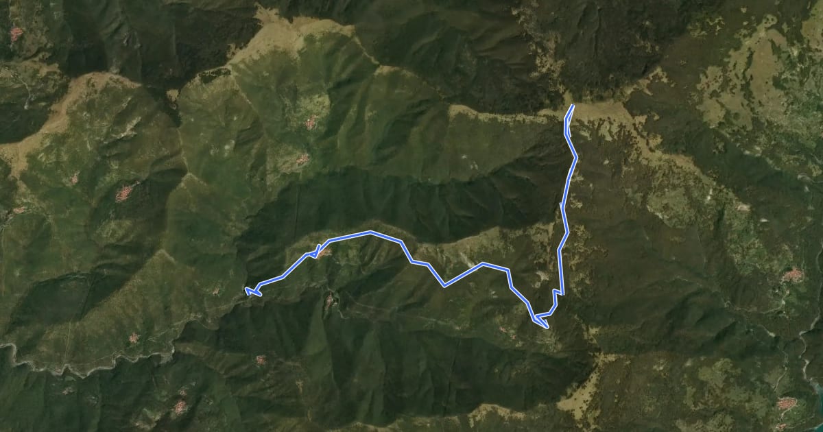 Маршрут Molino del Fullo - Monte Antola на спутниковом снимке