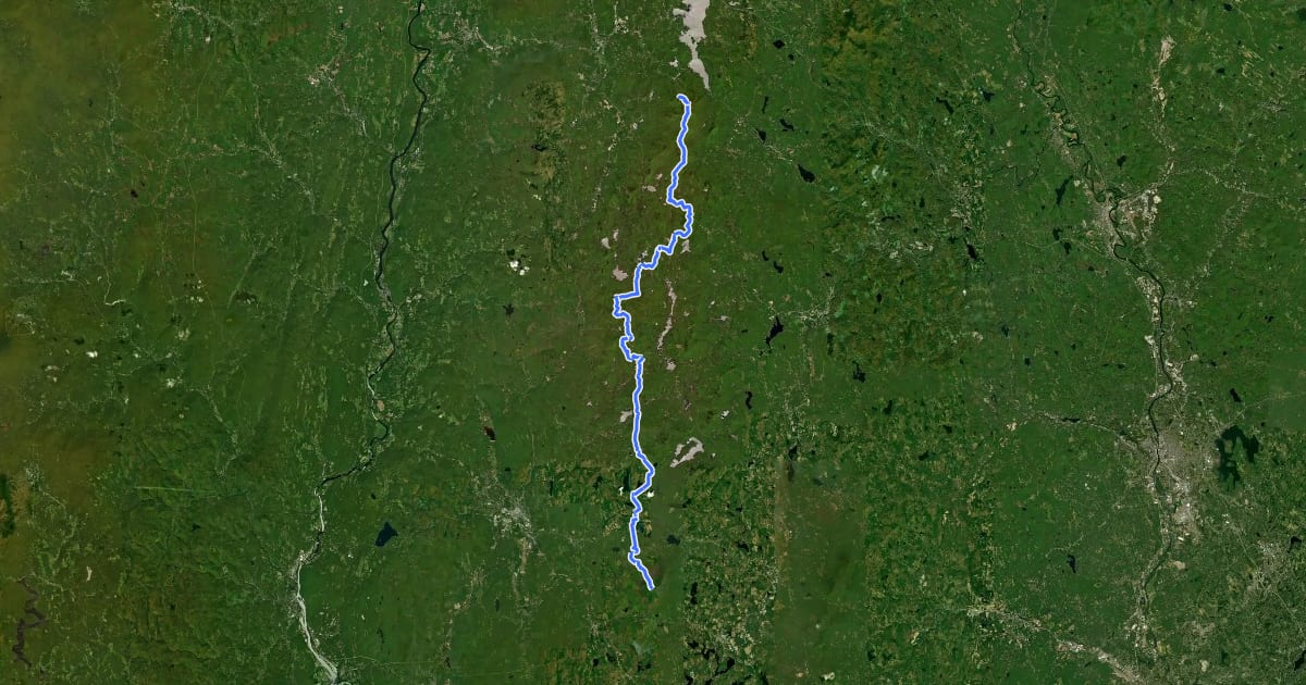 Маршрут Monadnock-Sunapee Greenway на спутниковом снимке
