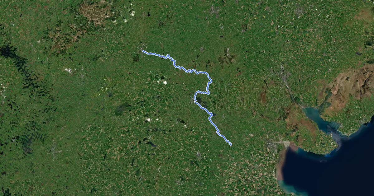 Маршрут Monaghan Way на спутниковом снимке