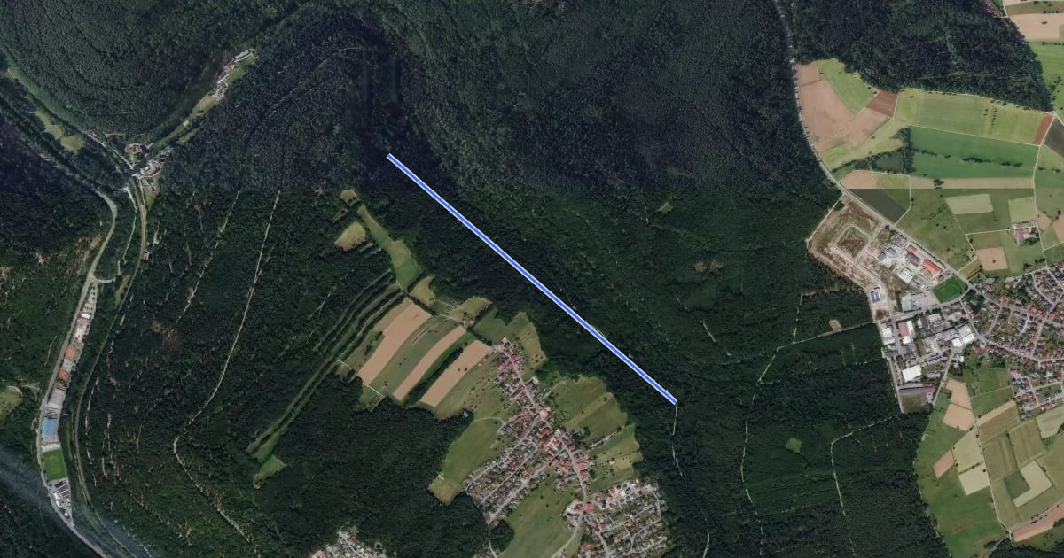 Маршрут Monbachbrücke - Untere Monbachhalde на спутниковом снимке