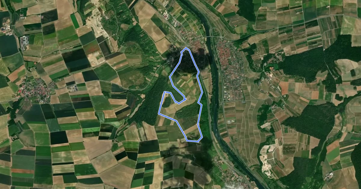 Маршрут Mondweg Winterhausen на спутниковом снимке