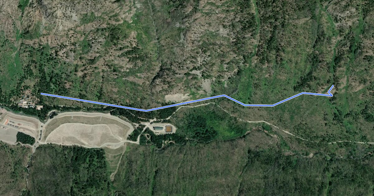 Маршрут Monkey Bear Falls Trail на спутниковом снимке