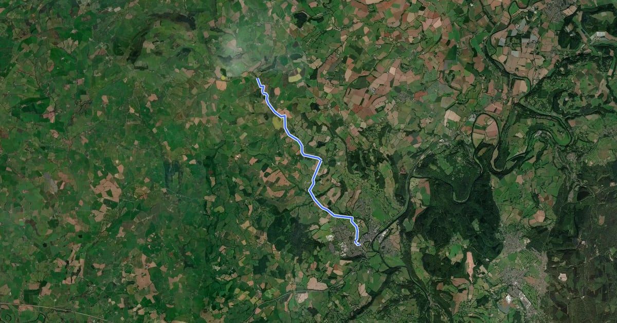 Маршрут Monnow Valley Walk на спутниковом снимке