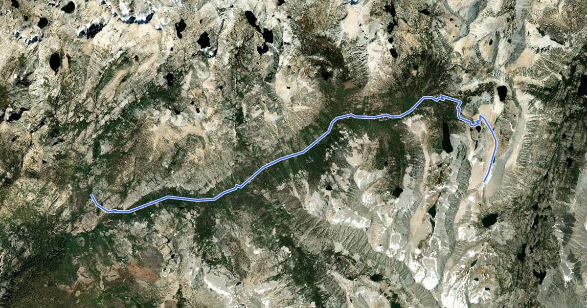 Маршрут Mono Creek Trail на спутниковом снимке