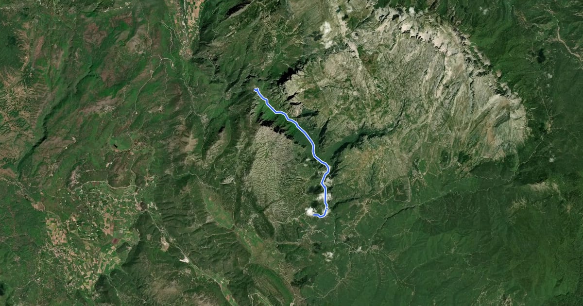Маршрут Monodendri Vikos Trail на спутниковом снимке