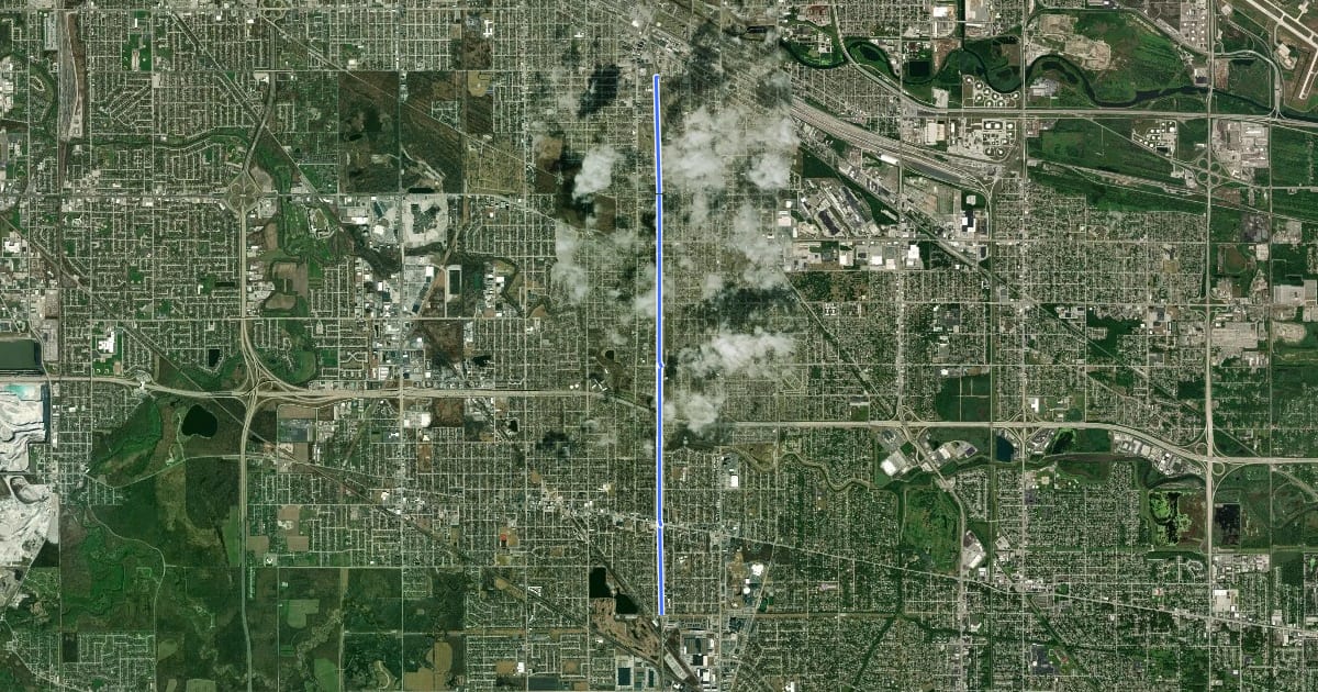Маршрут Monon Trail на спутниковом снимке