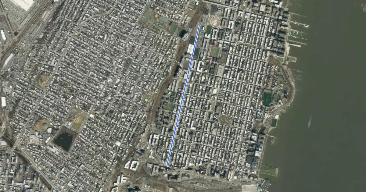 Маршрут Monroe Street на спутниковом снимке
