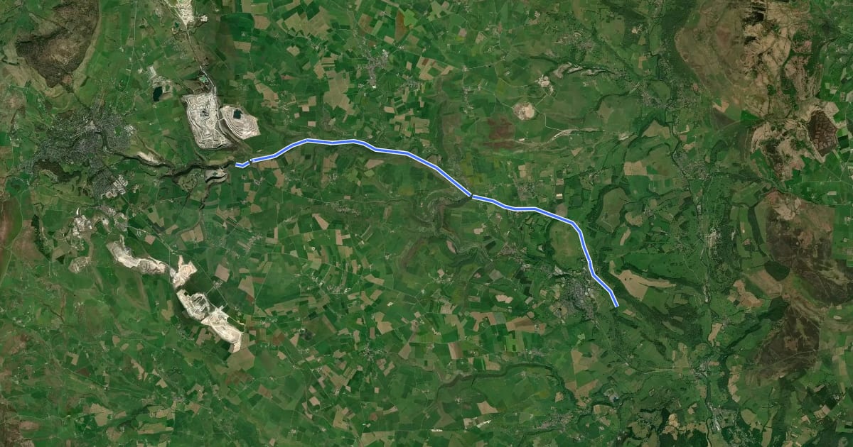 Маршрут Monsal Trail на спутниковом снимке