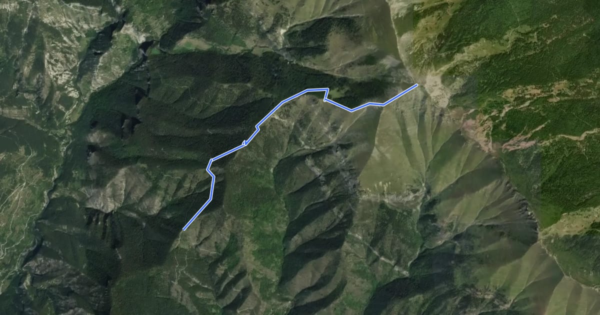 Маршрут Mont Bertrand на спутниковом снимке