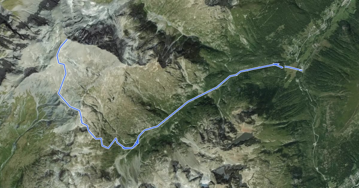 Маршрут Mont Buet на спутниковом снимке