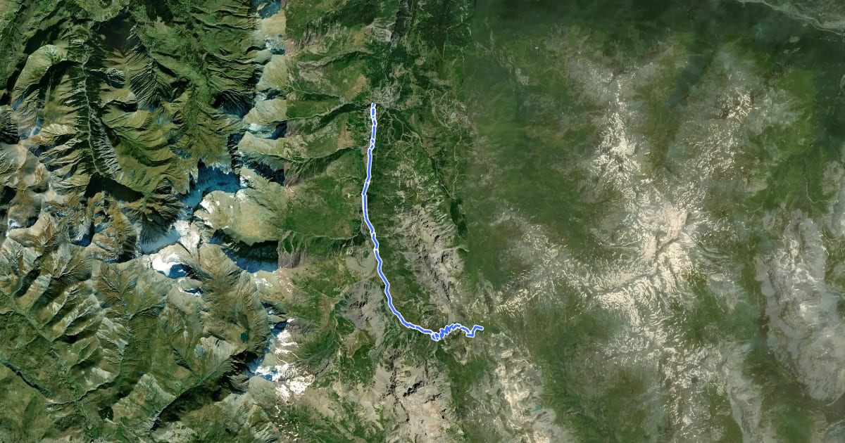 Маршрут Montée aux Rochilles на спутниковом снимке
