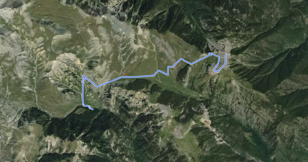 Маршрут Mont Gravières на спутниковом снимке