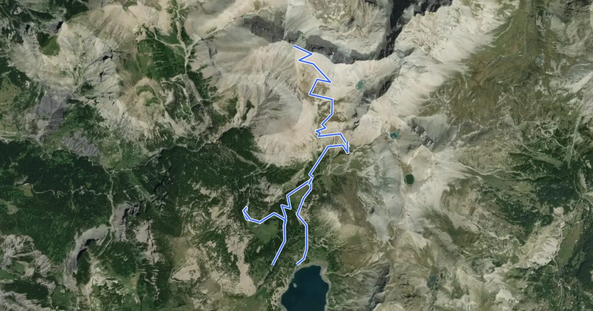 Маршрут Mont Pelat (3 051 m) на спутниковом снимке