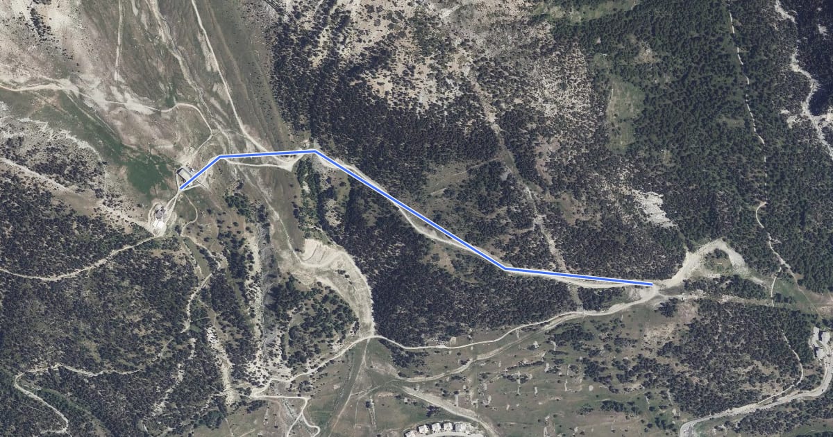 Маршрут Mont Quitaine - Télécabine du Chalvet на спутниковом снимке