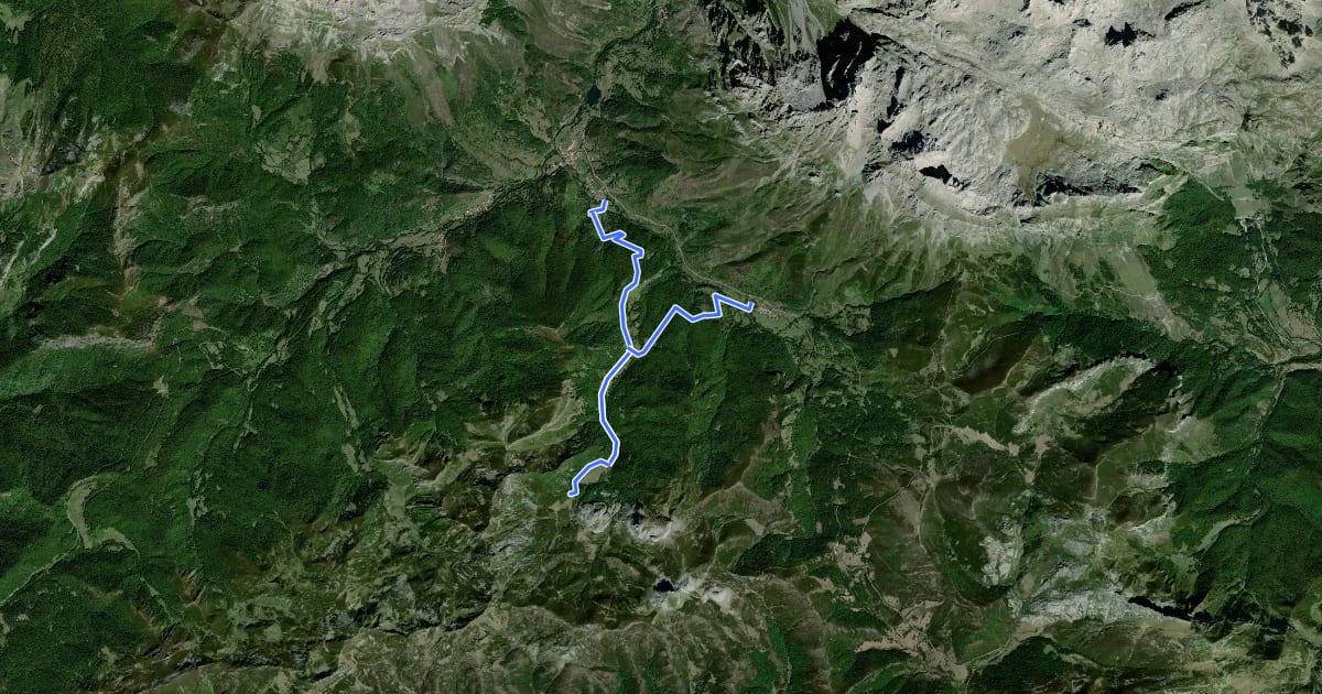 Маршрут Montó (Valle de Prada) на спутниковом снимке