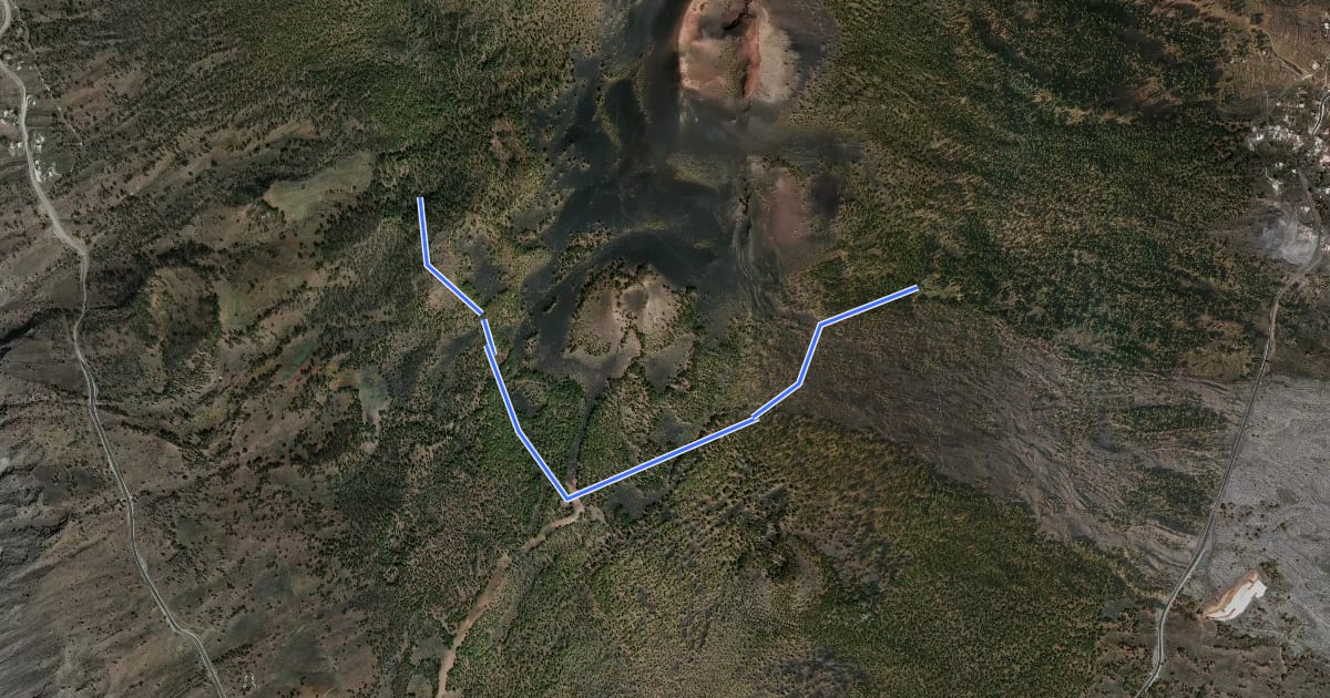 Маршрут Montaña de Los Faros – Pista general del Este на спутниковом снимке