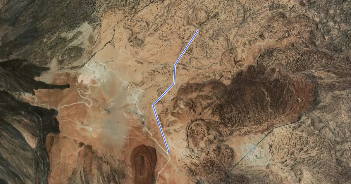 Маршрут Montaña Rajada на спутниковом снимке