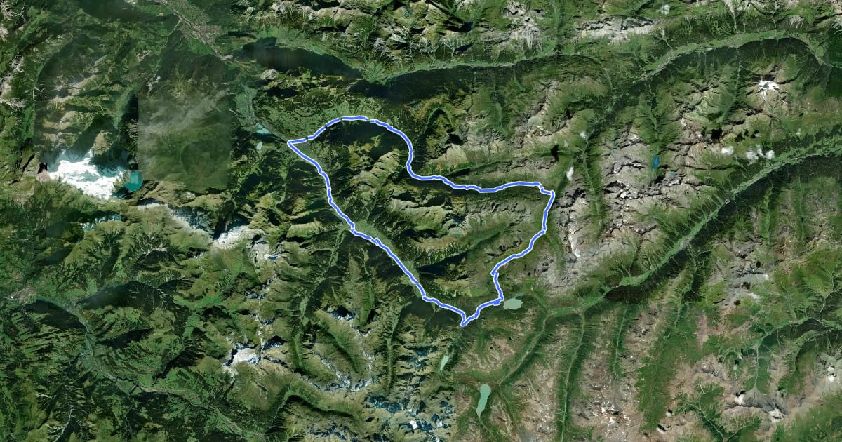 Маршрут Montafon Tour на спутниковом снимке