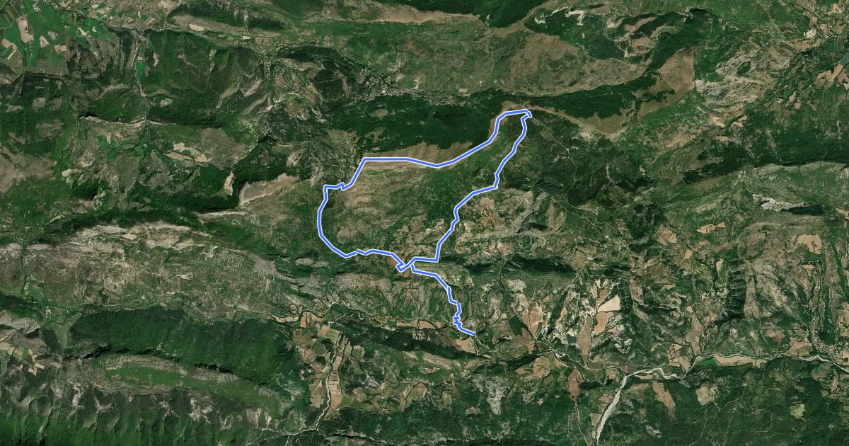 Маршрут Montagne de Mare (1 622 m) на спутниковом снимке