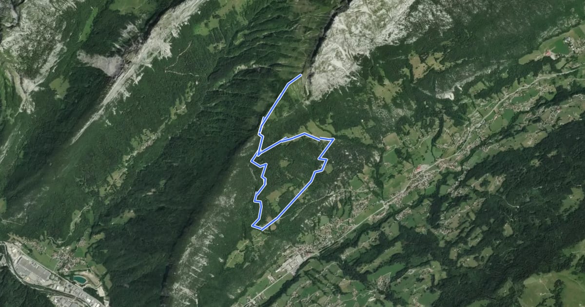 Маршрут Montagne du Lachat на спутниковом снимке