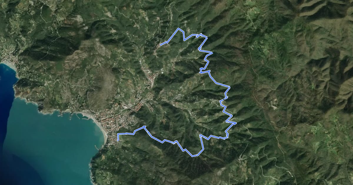 Маршрут Montale – Pastine – Legnaro – Chiesanova - Fontona - Levanto на спутниковом снимке
